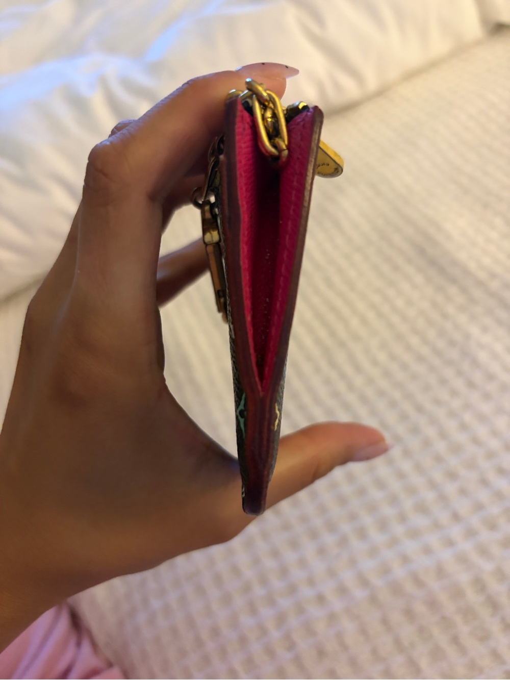 Louis Vuitton Black Multicolor Monogram Key Pouch with Gold Chain - Picture 4 of 8